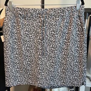 J. Jill Black and White Floral Print Skirt